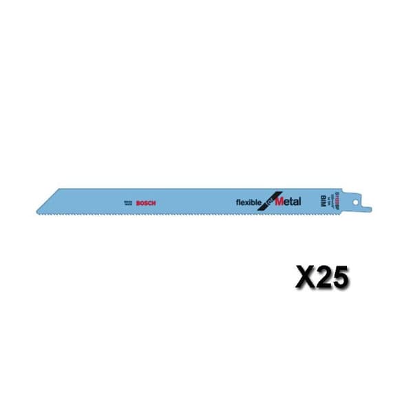 Set med 25 BOSCH Flexible för metallsabelsågblad 225x19x0,9 mm
