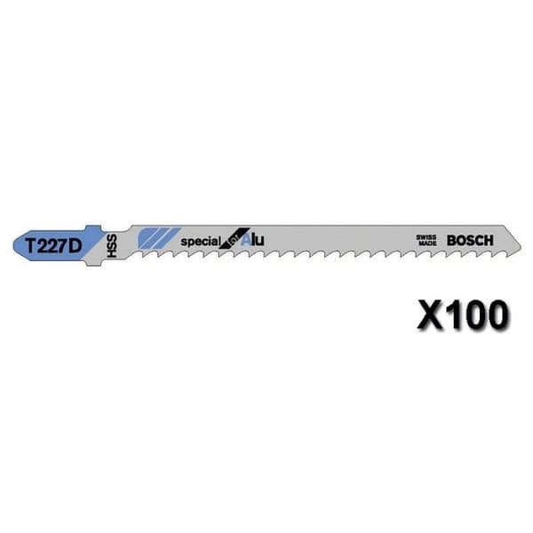 Set med 100 BOSCH sticksågsblad - Special för Alu T227D L 100 mm - Högkvalitativt snabbstål