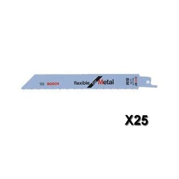 Set med 25 BOSCH Flexibel för metallsabelsågblad 150x19x0,9 mm