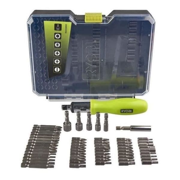 RYOBI - Låda med 59 skruv - bulttillbehör PH / PZ / SL / HEX / TX med spärrskruvmejsel - RAK59SD