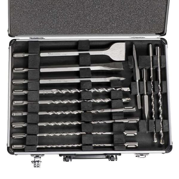 MAKITA Box med 5 st mejslar och 12 SDS plus borr