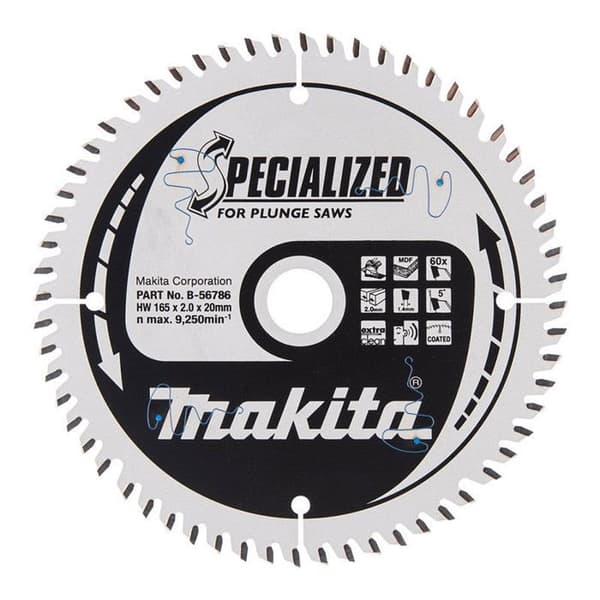 Makita motorsåg - B-56786 - 56786 specialiserad, 60 tänder, 1 V, sågblad 165 x 20 mm