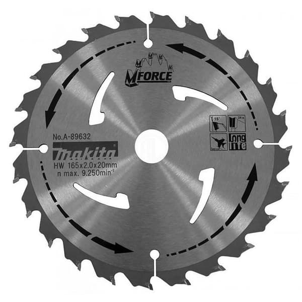 Makita A-89632 MFORCE träkarbid blad bladdiameter 165 mm 24 tänder