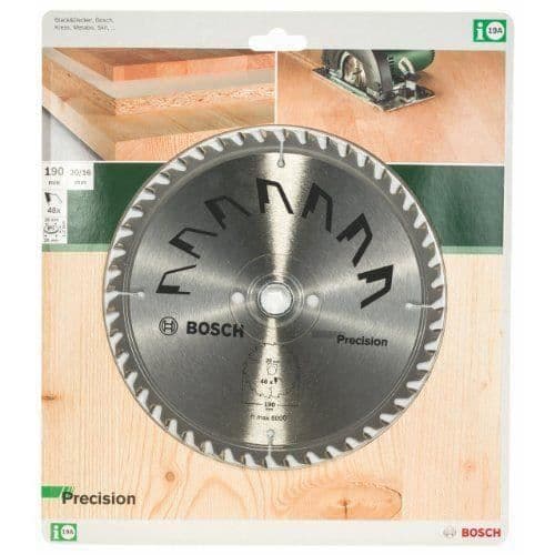 Bosch 2609256867 Precisionscirkelsågklinga 48 tänder hårdmetall Rent snitt Diameter 190 mm hål / hål med reduktionsring