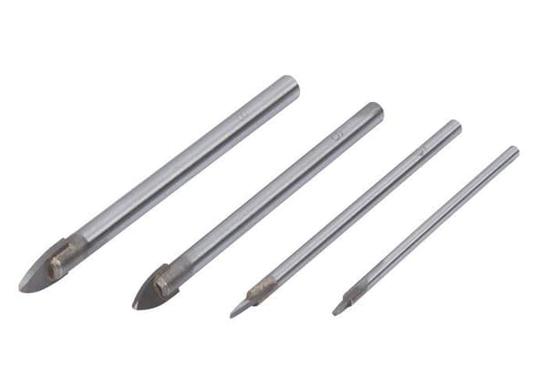 Blå punktverktyg - 20346 - Blå Punkt 3/5/5/6/8mm borr för kakel och glas - Silver Set om 4