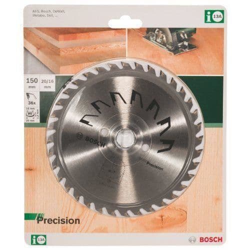 Bosch 2609256853 Precision Cirkelsågklinga 36 tänder hårdmetall Clean cut Diameter 150 mm borrning / borrning med reduktionsring