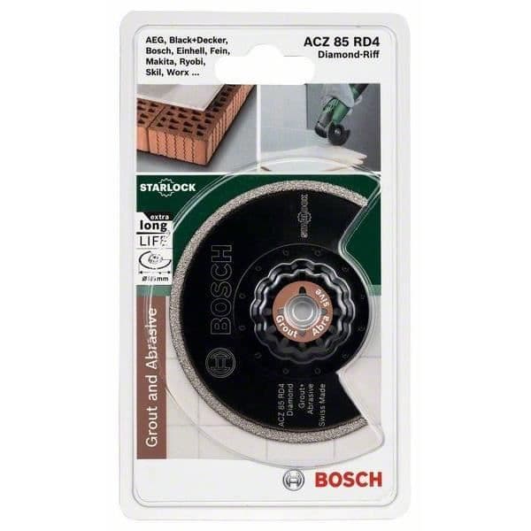 Diamantsegmenterad blad - BOSCH - ACZ 85 RD4 - Minskad vibration - Curved-Tec-teknik - 85 mm