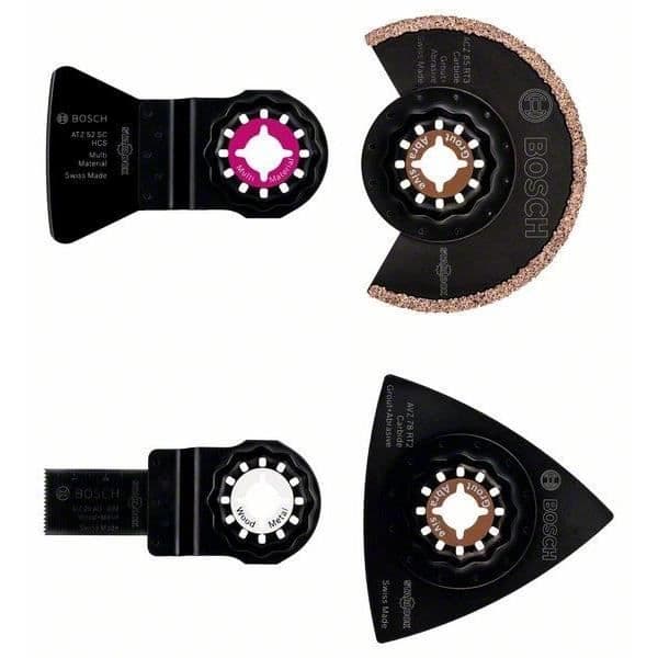 Set med 4 tillbehör för BOSCH-plattor - ACZ 85 RT3, AVZ 78 RT2, ATZ 52 SC, AIZ 20 AB