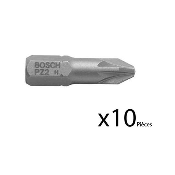 Set med 10 extra hårda skruvmejselbitar PZ3 - BOSCH - 25 mm - Grip - TIN