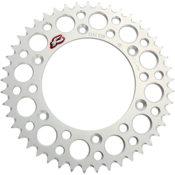 Renthal 224u-520 Ultralight Grooved Rear Sprocket Hopeinen 52t