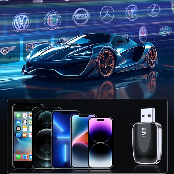 INF BY967B 2-in-1 langaton CarPlay & Android Auto -sovitin