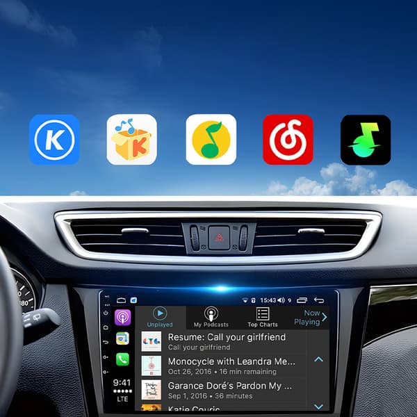 INF BY967B 2-in-1 langaton CarPlay & Android Auto -sovitin
