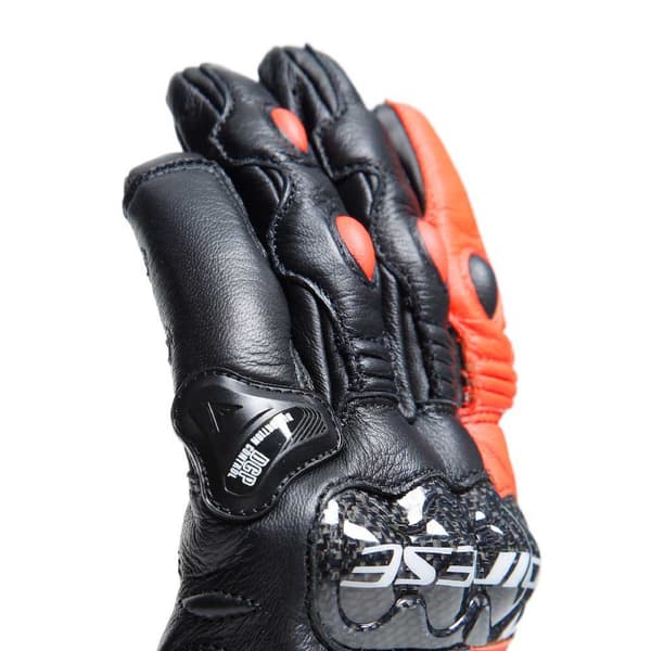 Dainese Korte Læderhandsker Carbon 4 Rød,Sort M