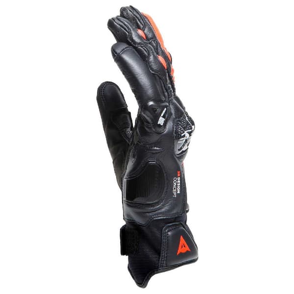 Dainese Korte Læderhandsker Carbon 4 Rød,Sort XL