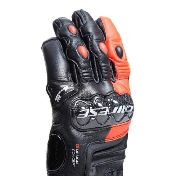 Dainese Korte Læderhandsker Carbon 4 Rød,Sort XL
