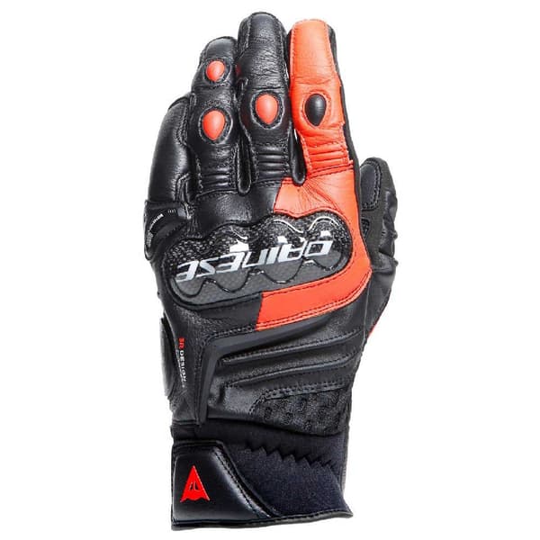 Dainese Korte Læderhandsker Carbon 4 Rød,Sort XL