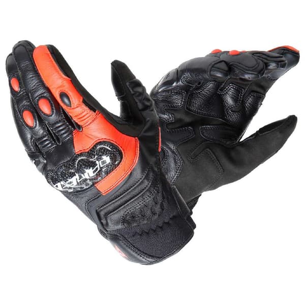 Dainese Korte Læderhandsker Carbon 4 Rød,Sort L