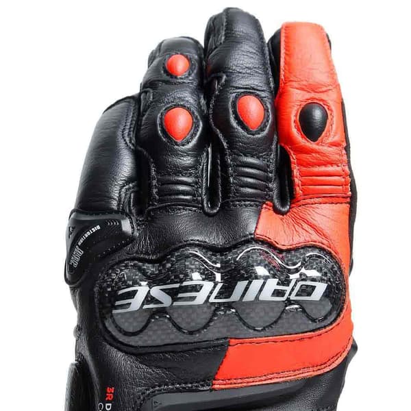 Dainese Korte Læderhandsker Carbon 4 Rød,Sort L