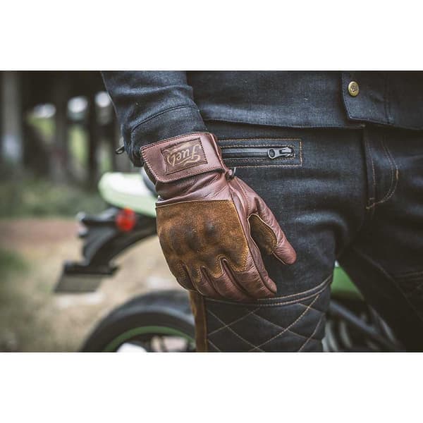 Fuel Motorcycles Læderhandsker Rodeo Brun S