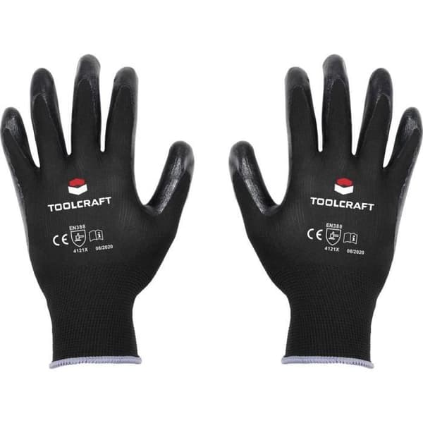 Arbetshandskar TOOLCRAFT TO-5621535 Polyester, Nitril Storlek: 10 CAT II