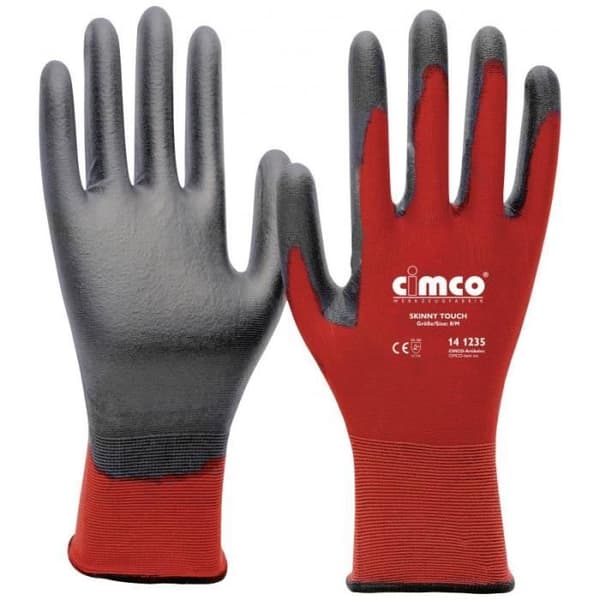 Cimco Skinny Touch grau/rot 141238 Nylon Arbetshandskar Storlek: 10, XL EN 388 1 par - 4021103059920