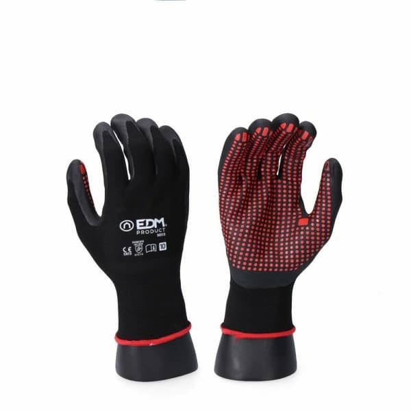 Arbejdshandsker EDM Sort Lycra Nitril Metal Industri - 8