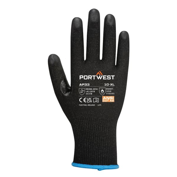 Portwest Unisex Adult AP33 - LR15 Touch Screen PU Safety Gloves (Pack of 12)