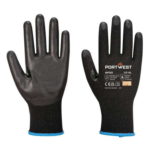 Portwest Unisex Adult AP33 - LR15 Touch Screen PU Safety Gloves (Pack of 12)