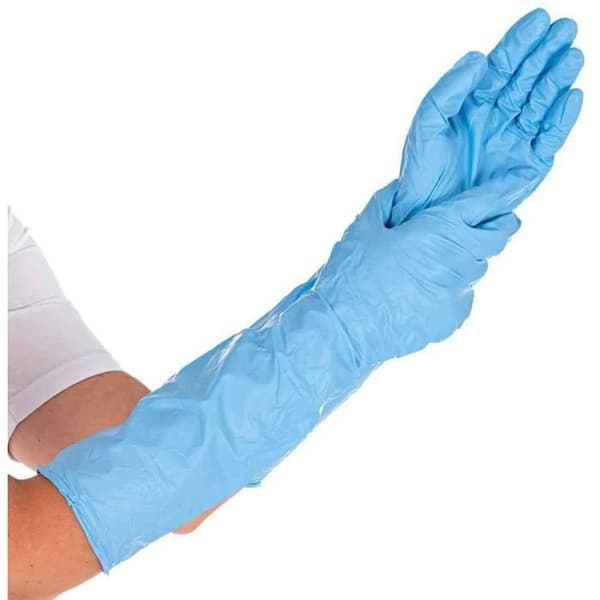 Pack 50 Nitrilhandskar EXTRA SAFE SUPERLONG Storlek M Blå