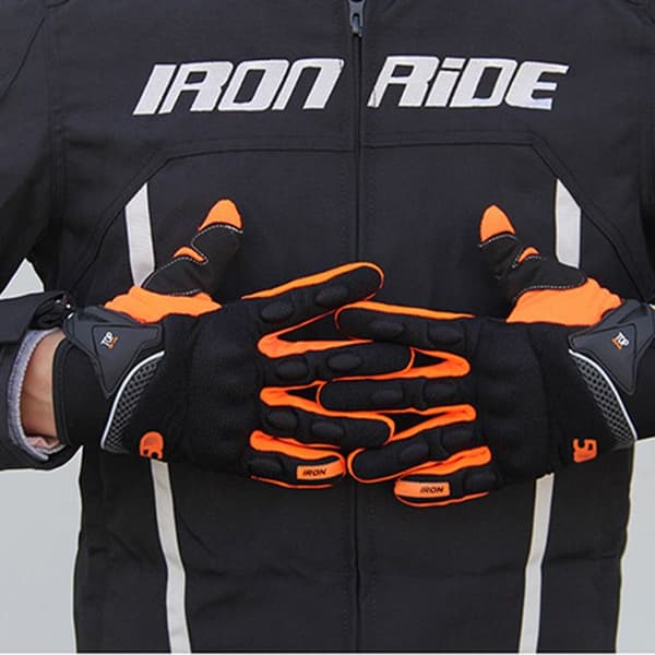TD® Orange Cykelhandskar Anti-Drop Anti-Slip Andningsmotorcykelhandskar Helhandskar för män