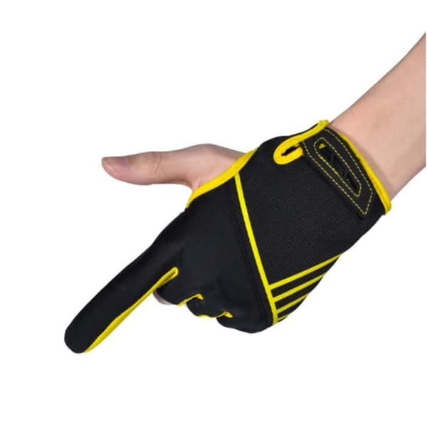 Ett par bowlinghandskar Utomhussport Halkfri Fingerless Palm Silikon Fitness Handskar Gul S/M