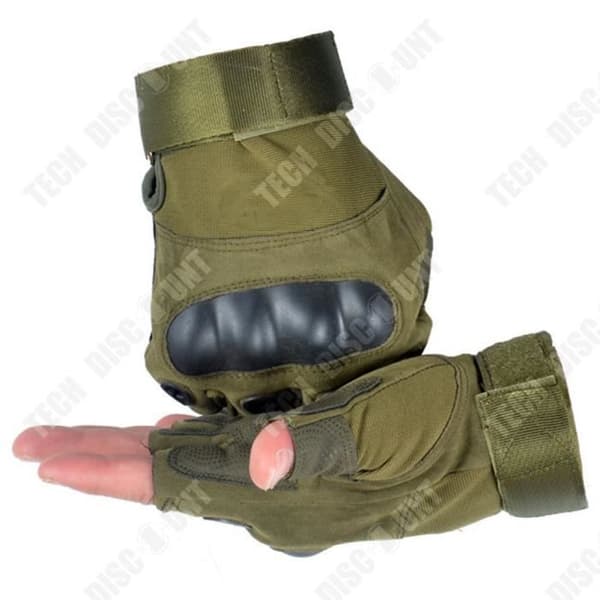 TD® M-kod gröna halvfingerhandskar för utomhuscykling sport anti-cut slitstarka fitness taktiska halvfingerhandskar