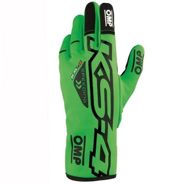 Karting Gloves OMP KS-4 Sort Grøn - S