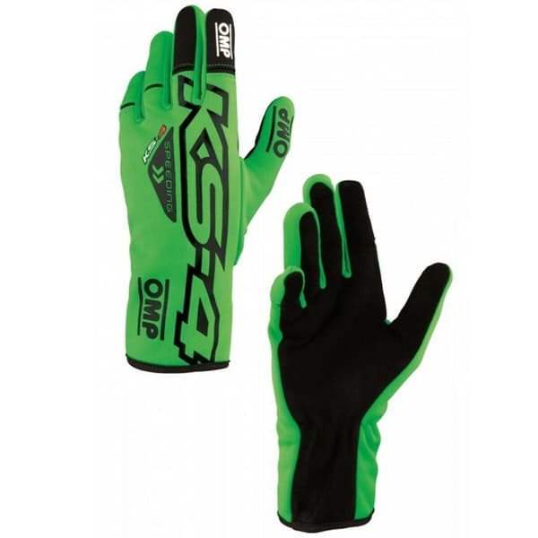 Karting Gloves OMP KS-4 Sort Grøn - S