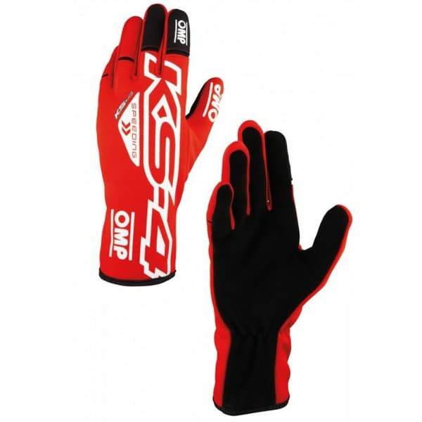 Karting Gloves OMP KS-4 Hvid Rød - L