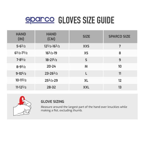 Karting Gloves Sparco LAP FIA 8856-2018 Sort - 12