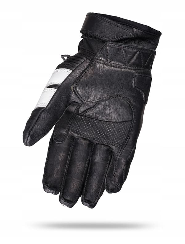 WOLF LÄDER MC HANDSKAR BANDIT SVART VITA L