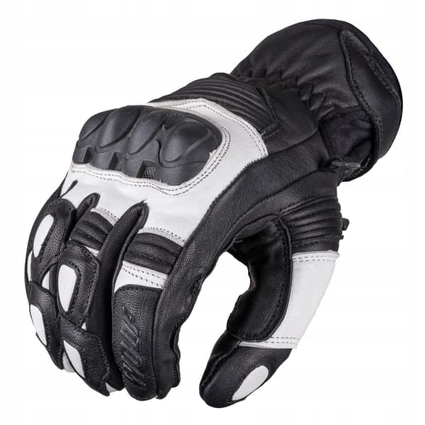 WOLF LÄDER MC HANDSKAR BANDIT SVART VITA L