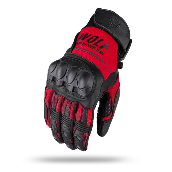 WOLF HERR MC-HANDSKAR PRO-X RÖDA M