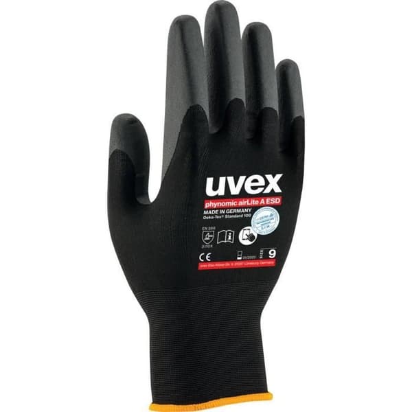Monteringshandskar - UVEX - uvex phynomic airLite A ESD - Storlek 10 - EN 388:2016