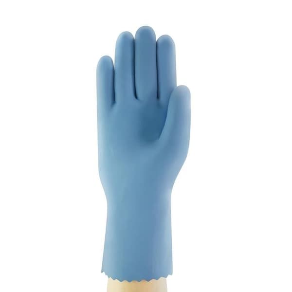 Ansell AlphaTec 62-201 Engångshandskar i Latex, Kemisk och Mekanisk Skydd, Hög Komfort och Mjukhet, Industriellt skydd, Blå, Storlek