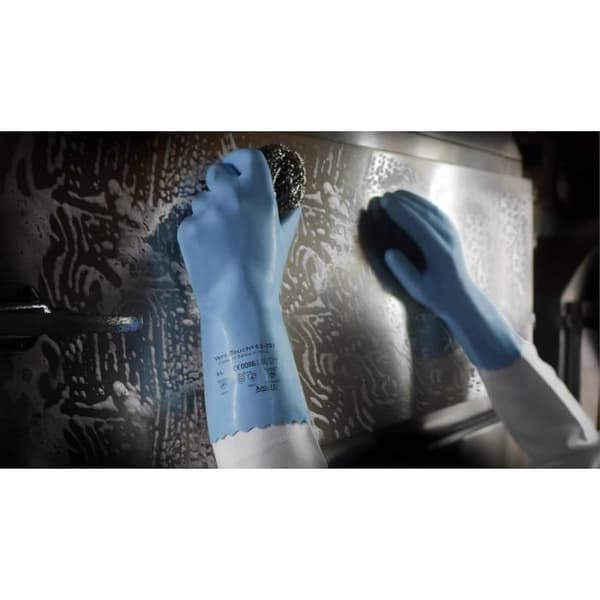 Ansell AlphaTec 62-201 Engångshandskar i Latex, Kemisk och Mekanisk Skydd, Hög Komfort och Mjukhet, Industriellt skydd, Blå, Storlek