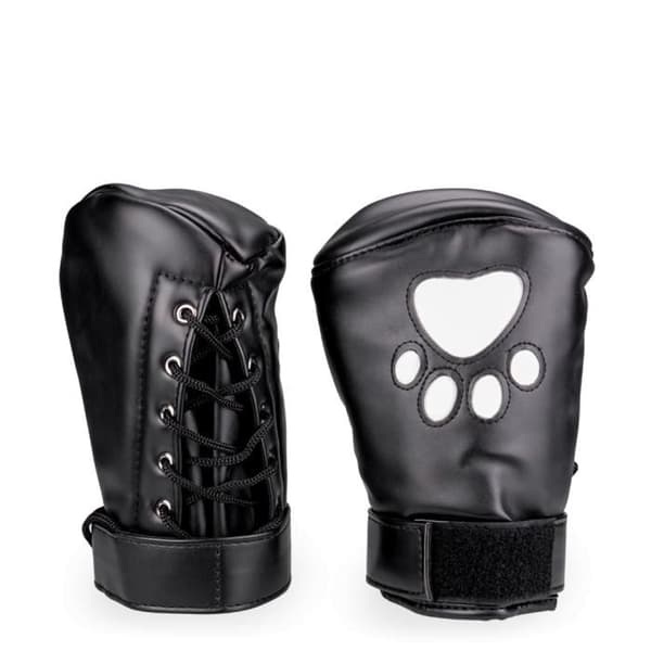 Skyddshandskar med ben Puppy Play Kinky - Svart