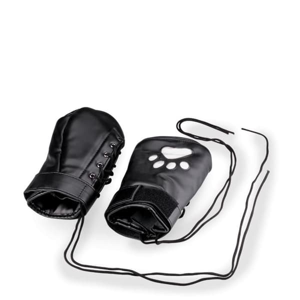 Skyddshandskar med ben Puppy Play Kinky - Svart
