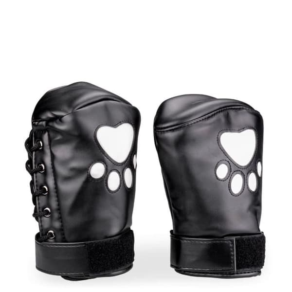 Skyddshandskar med ben Puppy Play Kinky - Svart