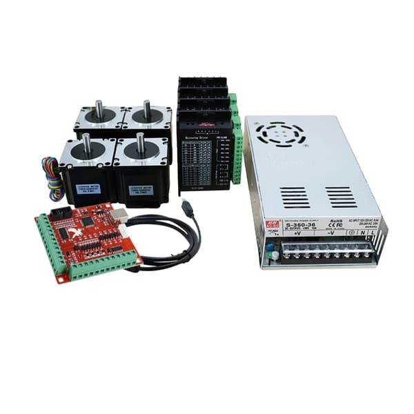 CNC-kit, hög vridmoment stegmotor, kraftfull drivare, 4kit 57HS76, TB6600