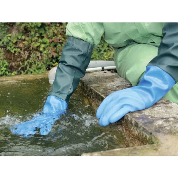 Gant PVC extra lång ärm för underhåll av bassäng och brunn WETPRO ROSTAING - Storlek: 10