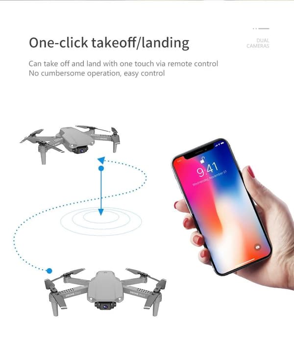 NYR Pro2 RC Mini Drone 4K Dualkamera grå