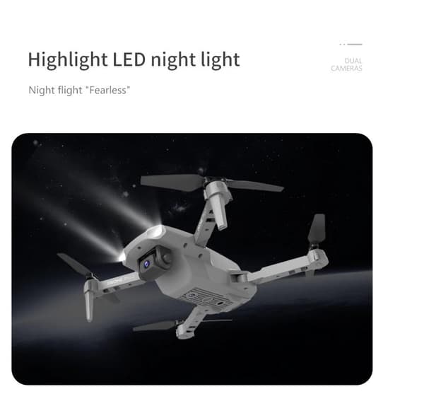 NYR Pro2 RC Mini Drone 4K Dualkamera grå