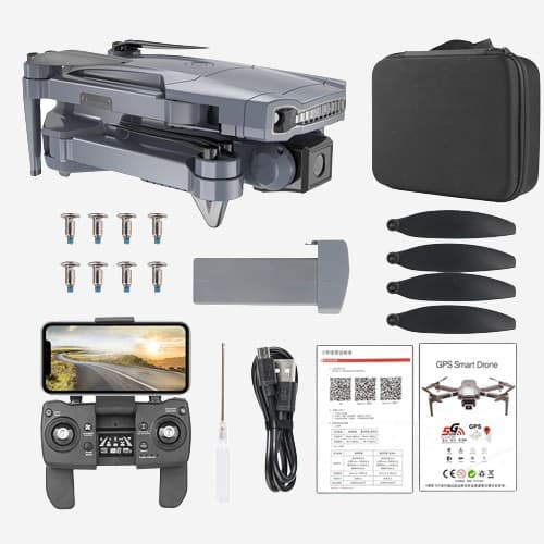 Drönare med HD kamera och 5G RC GPS  2200 mAh batterier för längre flygtid